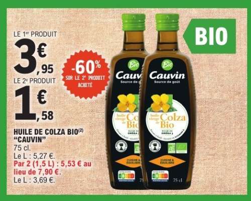 HUILE DE COLZA BIO "CAUVIN"
