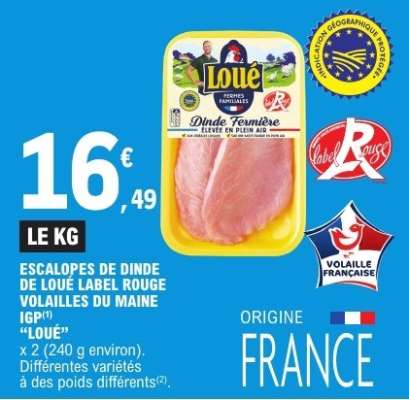 Escalopes de Dinde de Loué Label Rouge