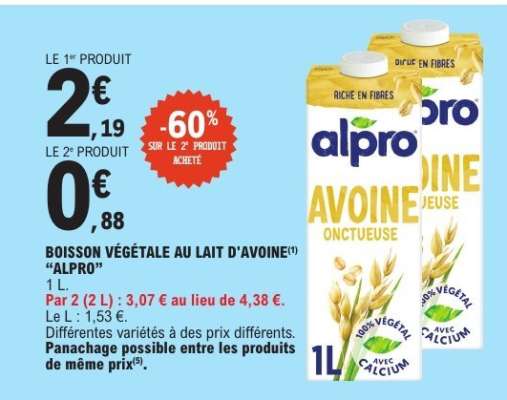 Boisson Végétale au Lait d'Avoine "Alpro"
