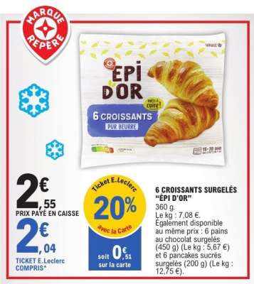 6 CROISSANTS SURGELÉS “ÉPI D’OR”