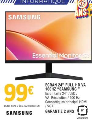 ECRAN 24” FULL HD VA 100HZ “SAMSUNG”