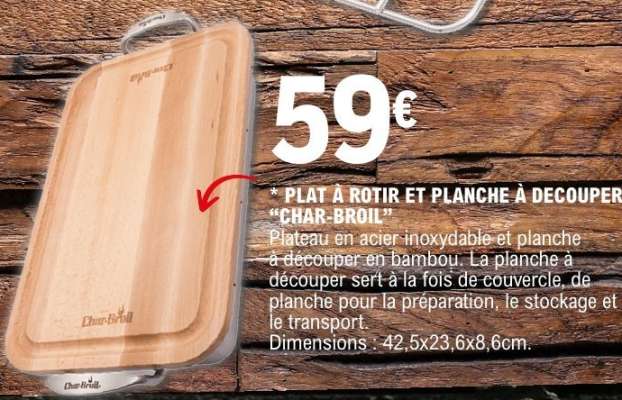 PLAT A ROTIR ET PLANCHE A DECOUPER “CHAR-BROIL”