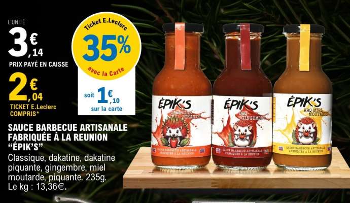 SAUCE BARBECUE ARTISANALE FABRIQUÉE À LA REUNION “EPIK’S”