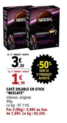Café soluble en stick "Nescafé"