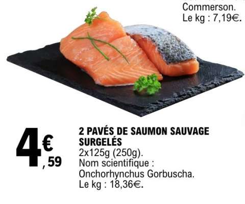 2 Pavés de Saumon Sauvage Surgelés