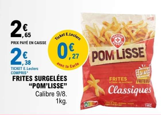 Frites Surgelées 'Pom'Lisse'