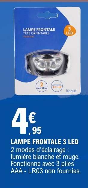 LAMPE FRONTALE 3 LED
