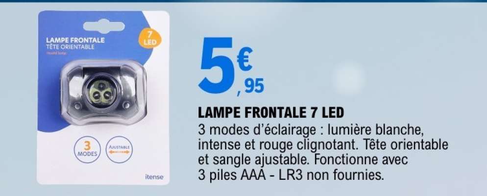 LAMPE FRONTALE 7 LED