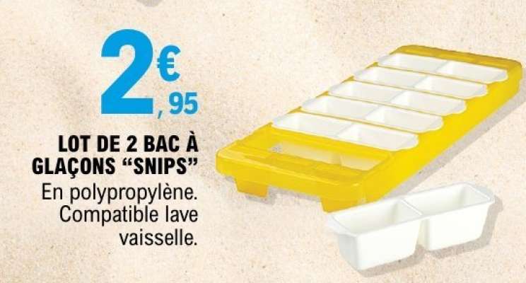 LOT DE 2 BAC À GLAÇONS “SNIPS”