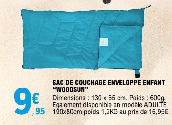 SAC DE COUCHAGE ENVELOPPE ENFANT "WOODSUN"
