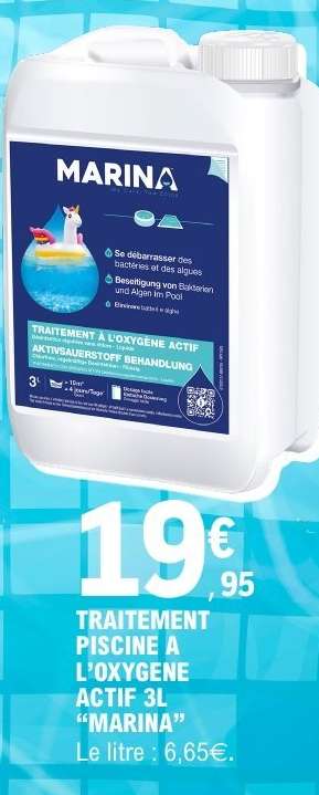 TRAITEMENT PISCINE A L'OXYGENE ACTIF 3L 'MARINA'