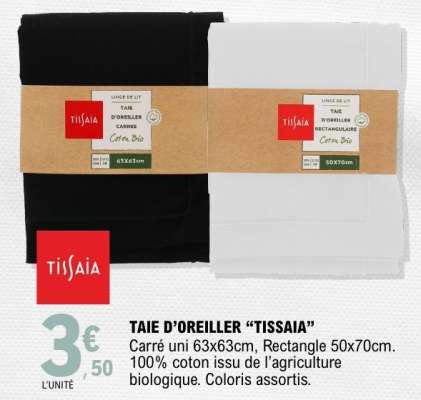 TAIE D’OREILLER “TISSAIA”