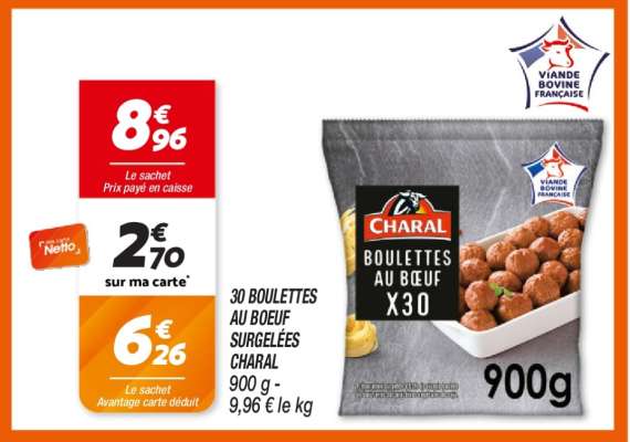 CHARAL BOULETTES AU BOEUF X30