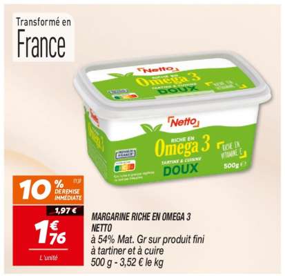 MARGARINE RICHE EN OMEGA 3 NETTO