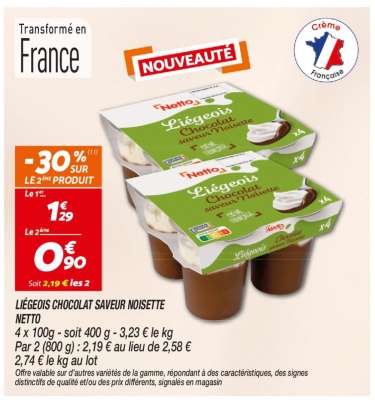 LIÉGEOIS CHOCOLAT SAVEUR NOISETTE
