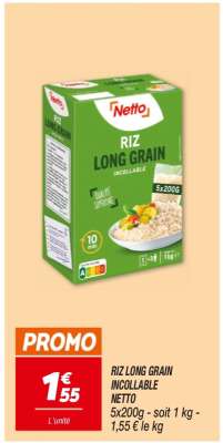 Riz Long Grain Incollable Netto