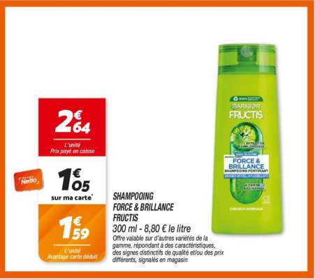 SHAMPOOING FORCE & BRILLANCE FRUCTIS