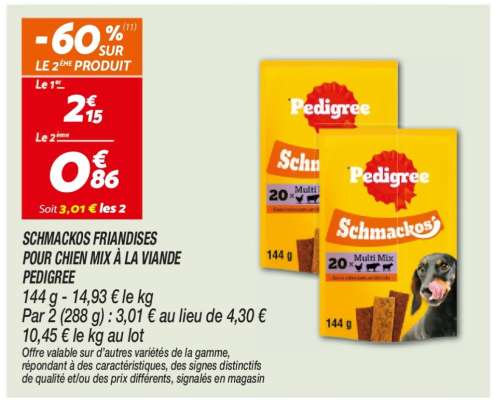 SCHMACKOS FRIANDISES POUR CHIEN MIX À LA VIANDE PEDIGREE
