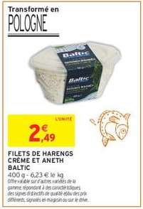 FILETS DE HARENGS CRÈME ET ANETH BALTIC