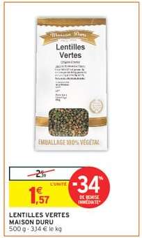 LENTILLES VERTES "MAISON DURU"