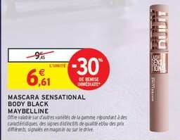 MASCARA SENSATIONAL BODY BLACK MAYBELLINE