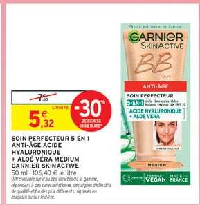 SOIN PERFECTEUR 5 EN 1 ANTI-ÂGE ACIDE HYALURONIQUE + ALOE VERA MEDIUM GARNIER SKINACTIVE