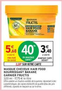 MASQUE CHEVEUX HAIR FOOD NOURRISSANT BANANE GARNIER FRUCTIS