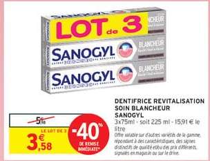 DENTIFRICE REVITALISATION SOIN BLANCHEUR SANOGYL