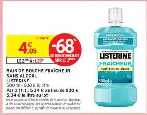 BAIN DE BOUCHE FRAÎCHEUR SANS ALCOOL LISTERINE