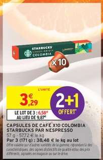 CAPSULES DE CAFÉ X10 COLOMBIA STARBUCKS PAR NESPRESSO