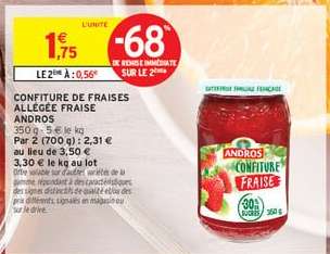 CONFITURE DE FRAISES ALLÉGÉE FRAISE ANDROS