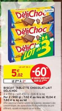 Biscuit Tablette Chocolat Lait Délichoc