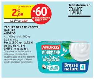 YAOURT BRASSÉ VÉGÉTAL NATURE ANDROS