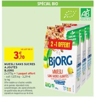 MUESLI SANS SUCRES AJOUTÉS BJORG