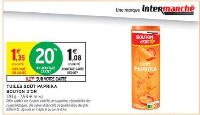 TUILES GOÛT PAPRIKA BOUTON D'OR