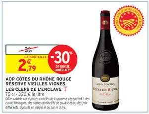 AOP CÔTES DU RHÔNE ROUGE RÉSERVE VIEILLES VIGNES LES CLEFS DE L'ENCLAVE