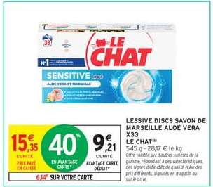 LESSIVE DISCS SAVON DE MARSEILLE ALOÉ VERA X33