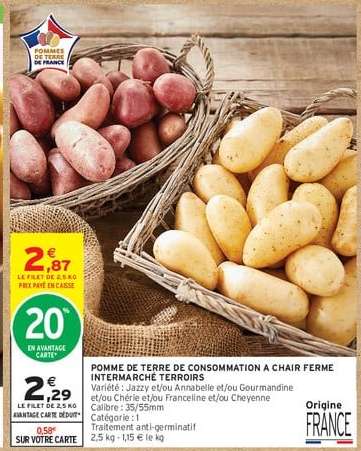 POMME DE TERRE DE CONSOMMATION À CHAIR FERME