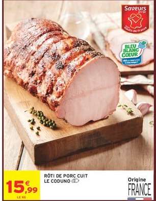 Rôti de porc cuit Le Coduno