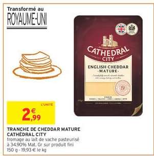 TRANCHE DE CHEDDAR MATURE CATHEDRAL CITY