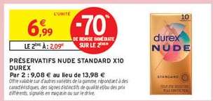 PRÉSERVATIFS NUDE STANDARD X10 DUREX
