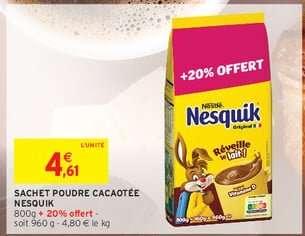 SACHET POUDRE CACAOTÉE NESQUIK