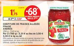 CONFITURE DE FRAISES ALLÉGÉE FRAISE ANDROS