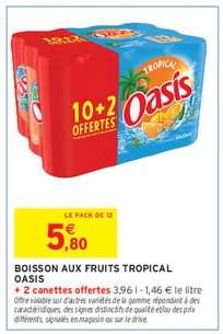 BOISSON AUX FRUITS TROPICAL “OASIS”