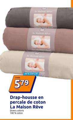Drap-housse en percale de coton