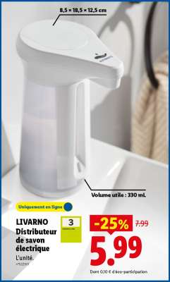 LIVARNO Distributeur de savon électrique