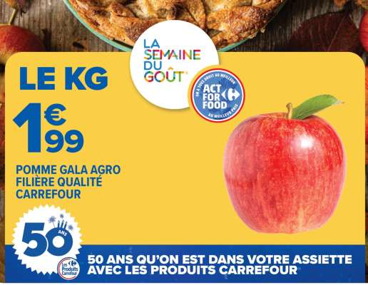 POMME GALA AGRO FILIÈRE QUALITÉ CARREFOUR