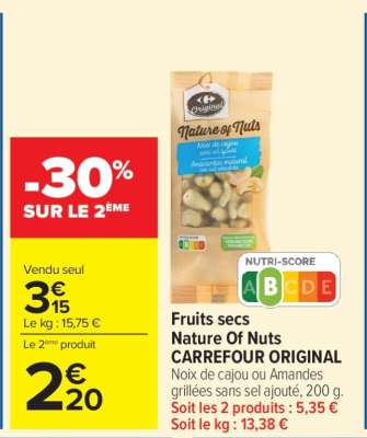 Fruits secs Nature Of Nuts CARREFOUR ORIGINAL
