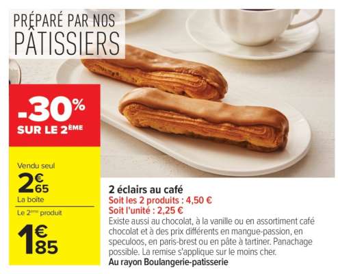 2 éclairs au café