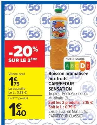 Boisson aromatisée aux fruits CARREFOUR SENSATION